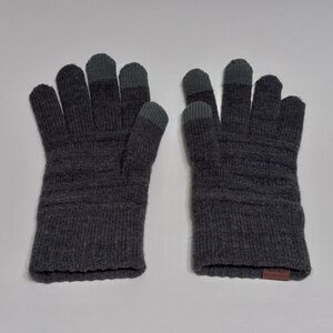 C.C. BEANIES Women's Dark Gray Ribbed Knit Smart Touch Technology Gloves